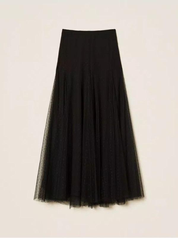 Спідниця з мереживом/Чорний