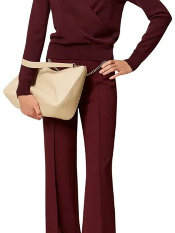 Светр з вирізом/Винний