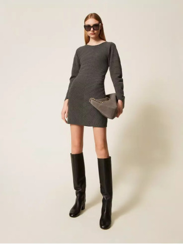 Сукня коротка/Меланж сірий