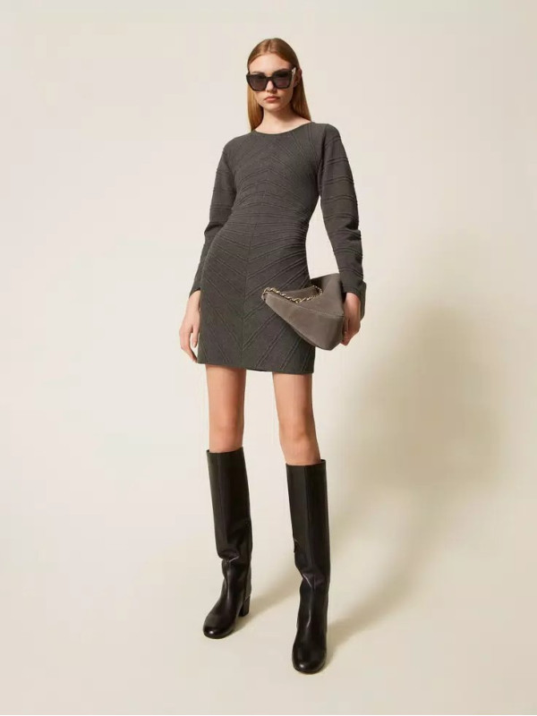 Сукня коротка/Меланж сірий