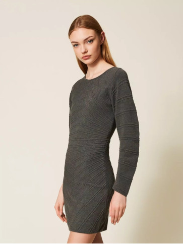 Сукня коротка/Меланж сірий
