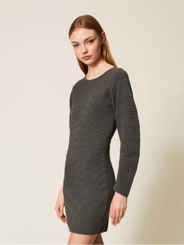 Сукня коротка/Меланж сірий