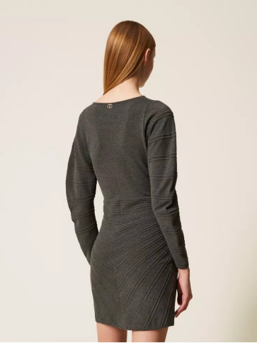 Сукня коротка/Меланж сірий