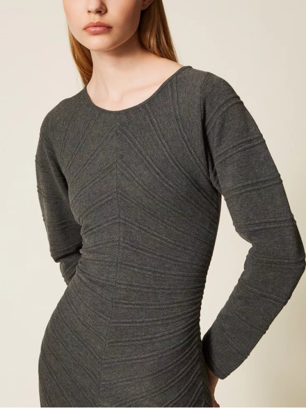 Сукня коротка/Меланж сірий