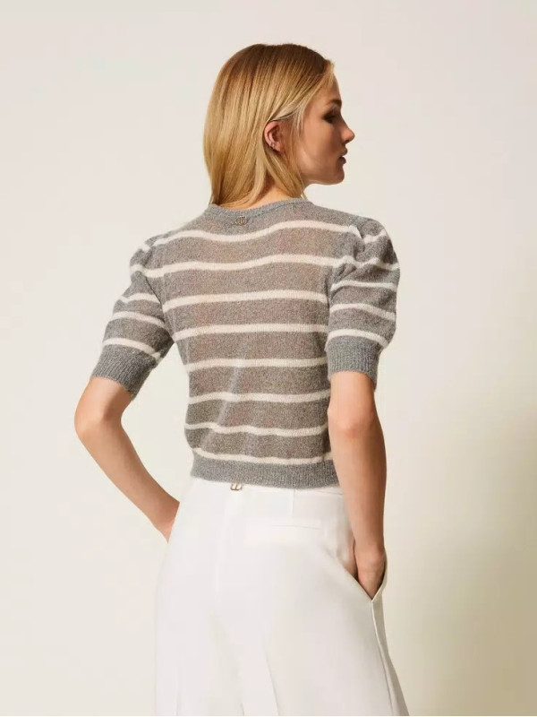 Светр з мохеру/Смугастий меланж