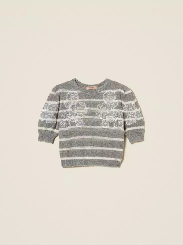 Светр з мохеру/Смугастий меланж