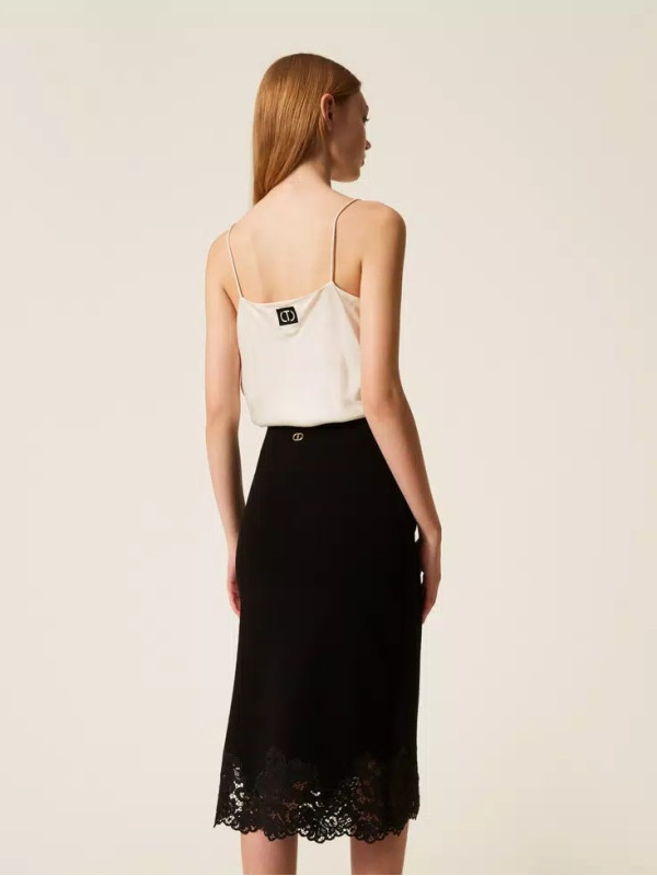 Спідниця з мереживом/Чорний