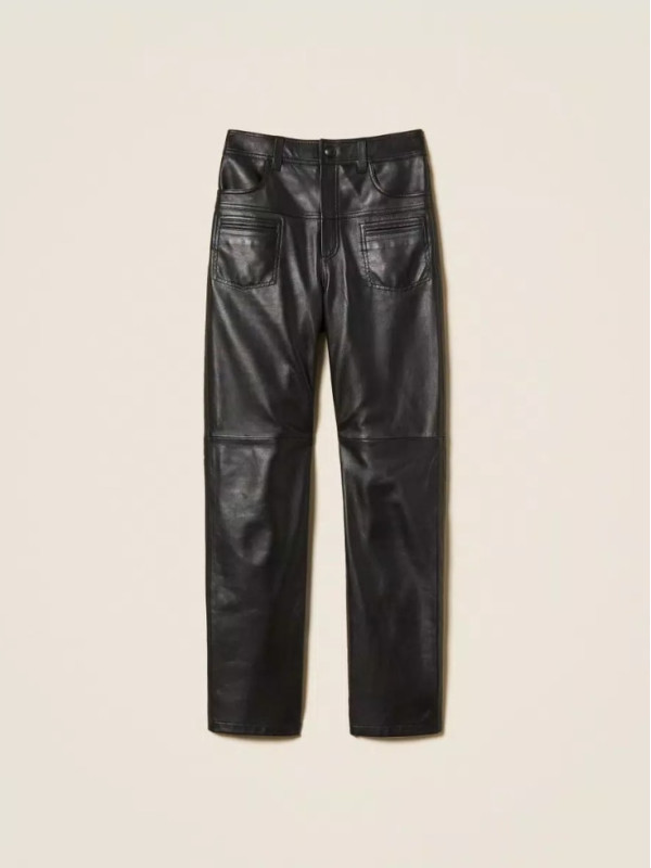 Штани шкіряні/Чорний