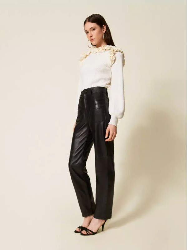 Штани шкіряні/Чорний