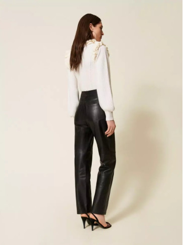 Штани шкіряні/Чорний