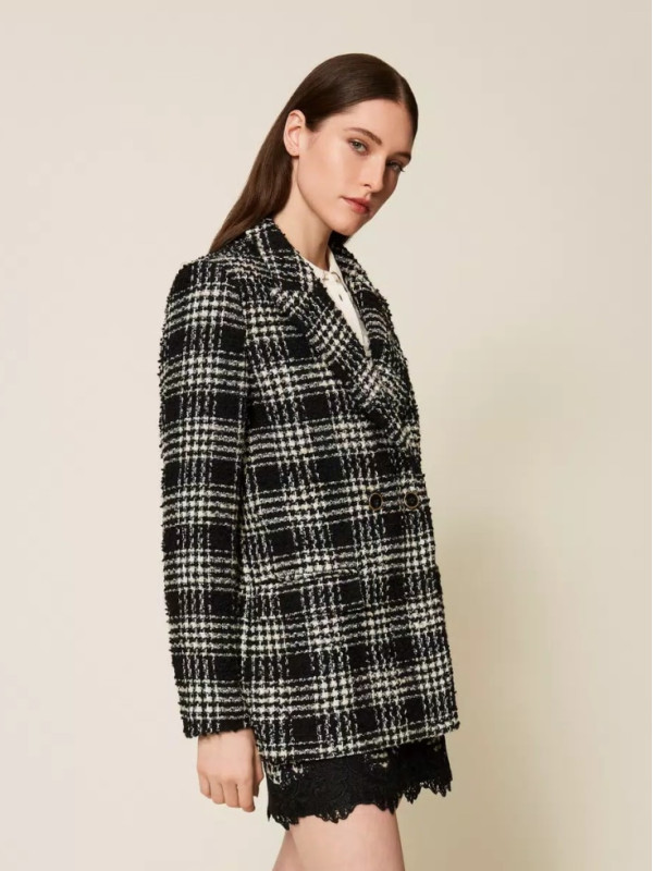 Блайзер/Клітина Чорний/Білий