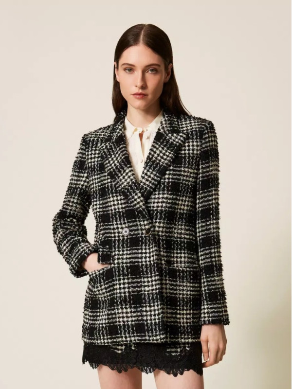 Блайзер/Клітина Чорний/Білий