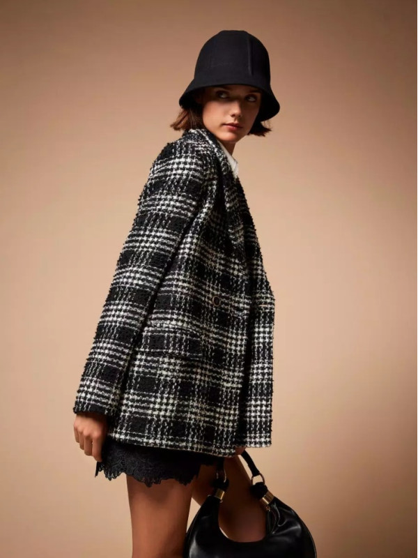 Блайзер/Клітина Чорний/Білий