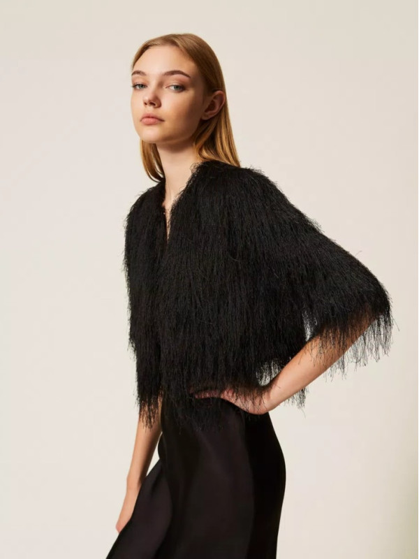 Піджак з бахромою/Чорний