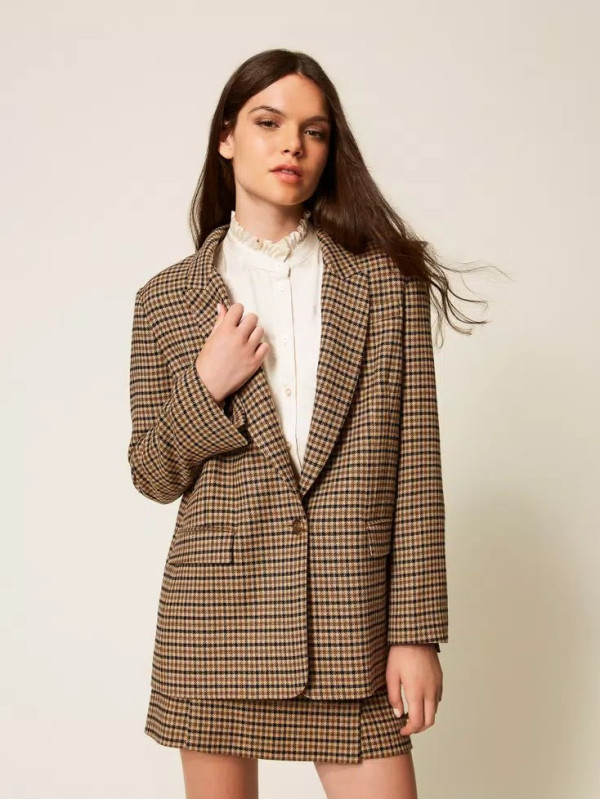 Блейзер/Клітина Верблюжий/Чорний