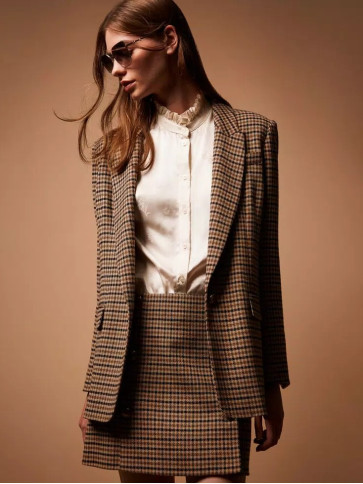 Блейзер/Клітина Верблюжий/Чорний