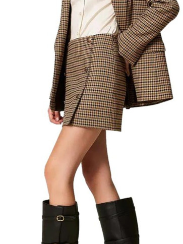 Спідниця/Клітина Верблюжий/Чорний