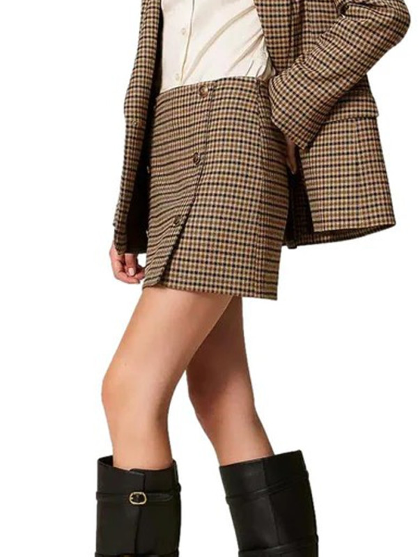 Спідниця/Клітина Верблюжий/Чорний