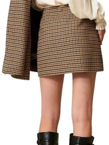 Спідниця/Клітина Верблюжий/Чорний