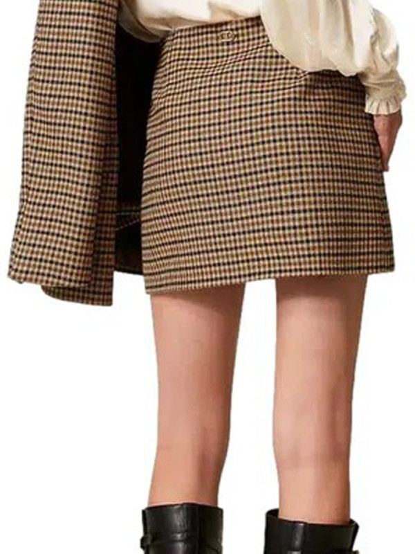 Спідниця/Клітина Верблюжий/Чорний