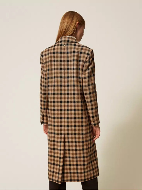 Пальто/Клітина Верблюжий/Чорний