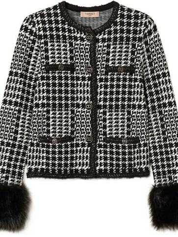 Жакет/Клітина Сніжний/Чорний