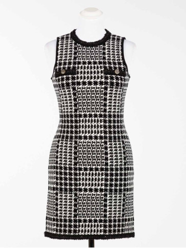 Міні сукня/Клітинка Сніжний / Чорний