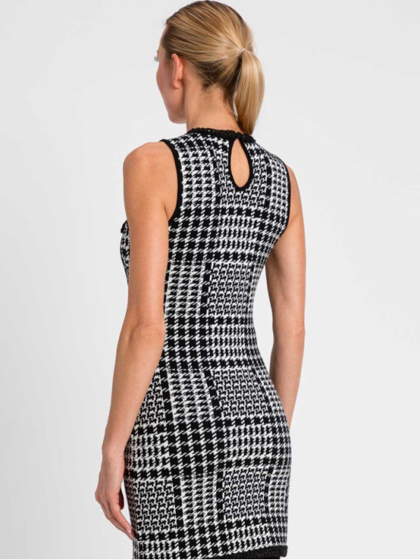 Міні сукня/Клітинка Сніжний / Чорний