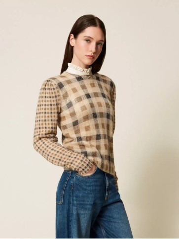 Джемпер/Клітина Верблюжий/Чорний