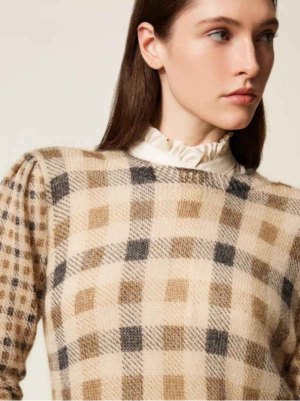 Джемпер/Клітина Верблюжий/Чорний