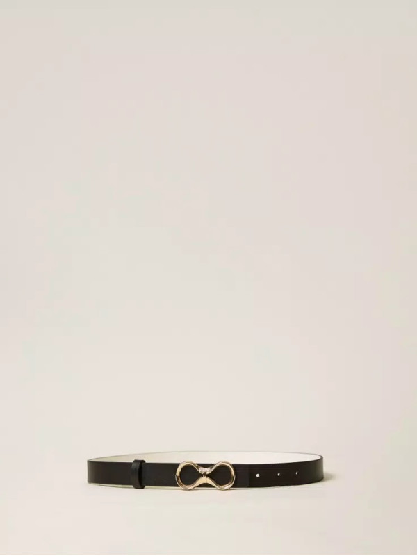 Двосторонній Шкіряний ремінь / Чорний/Пергамент