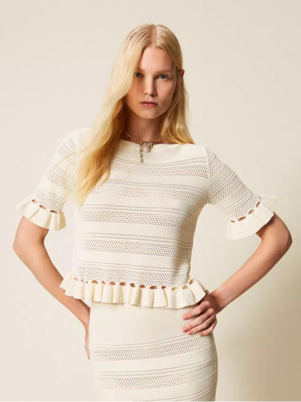 Светр з рюшками / Перламутр