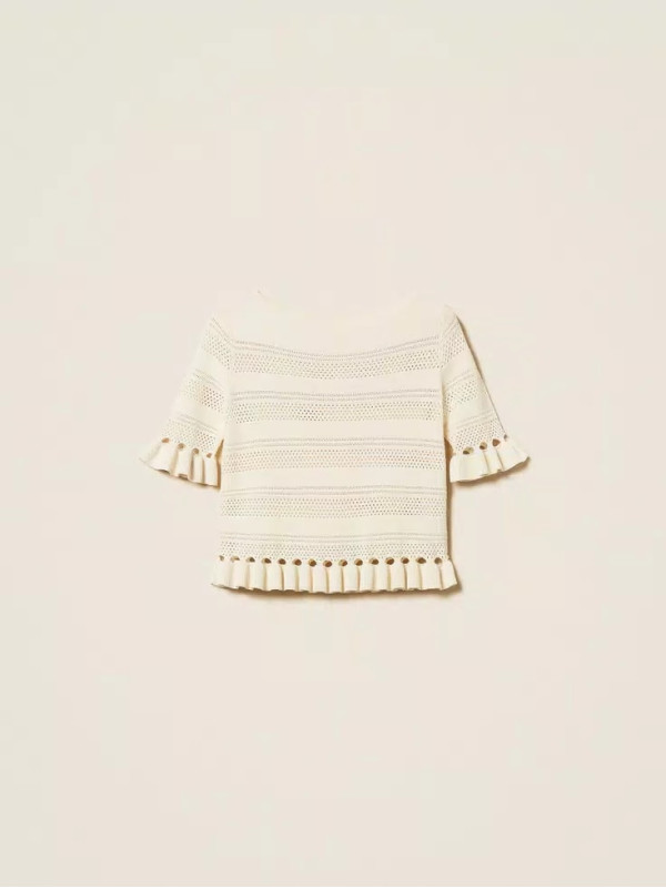 Светр з рюшками / Перламутр